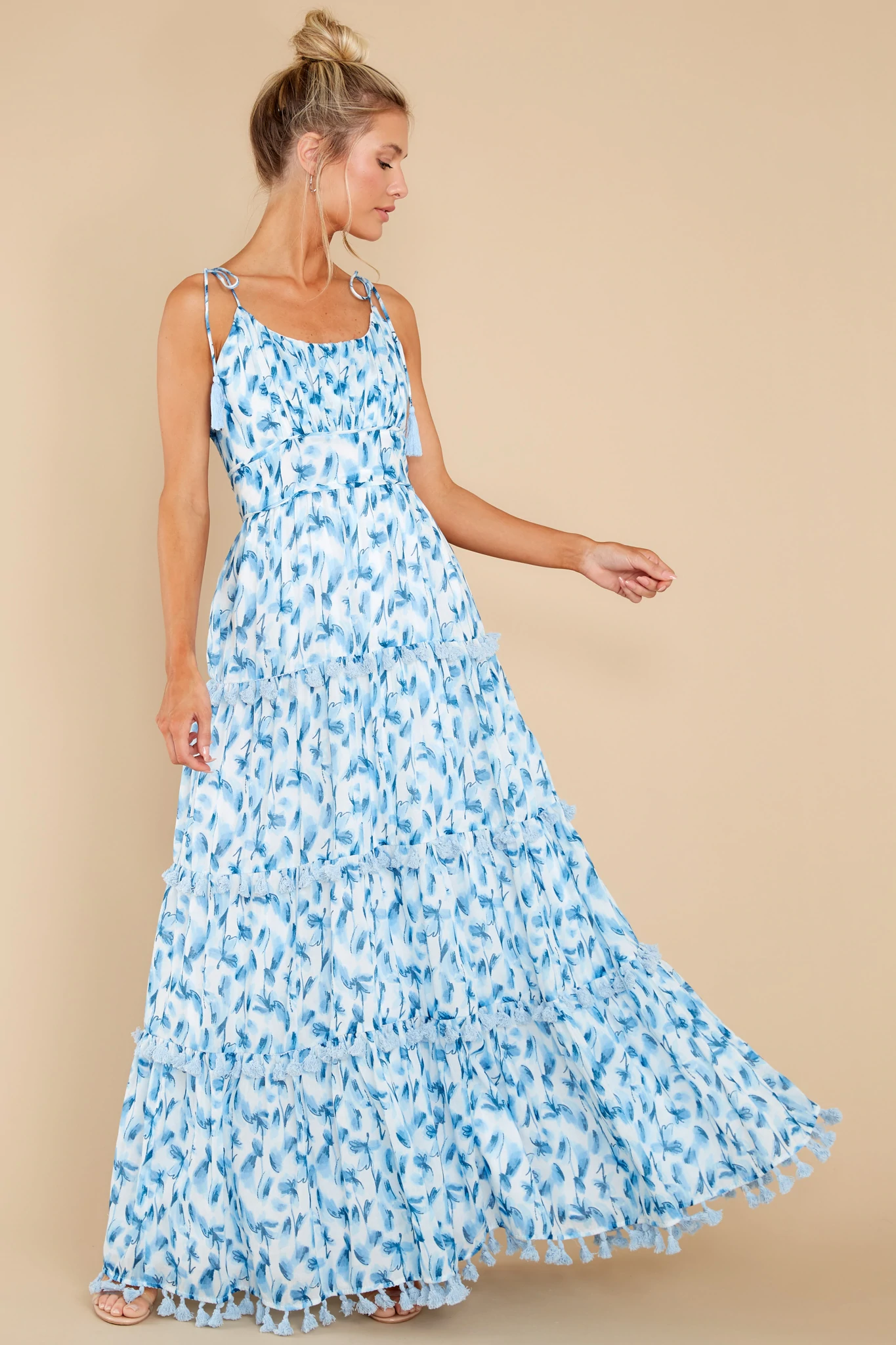 Kennedy Blue Watercolor Maxi Dress