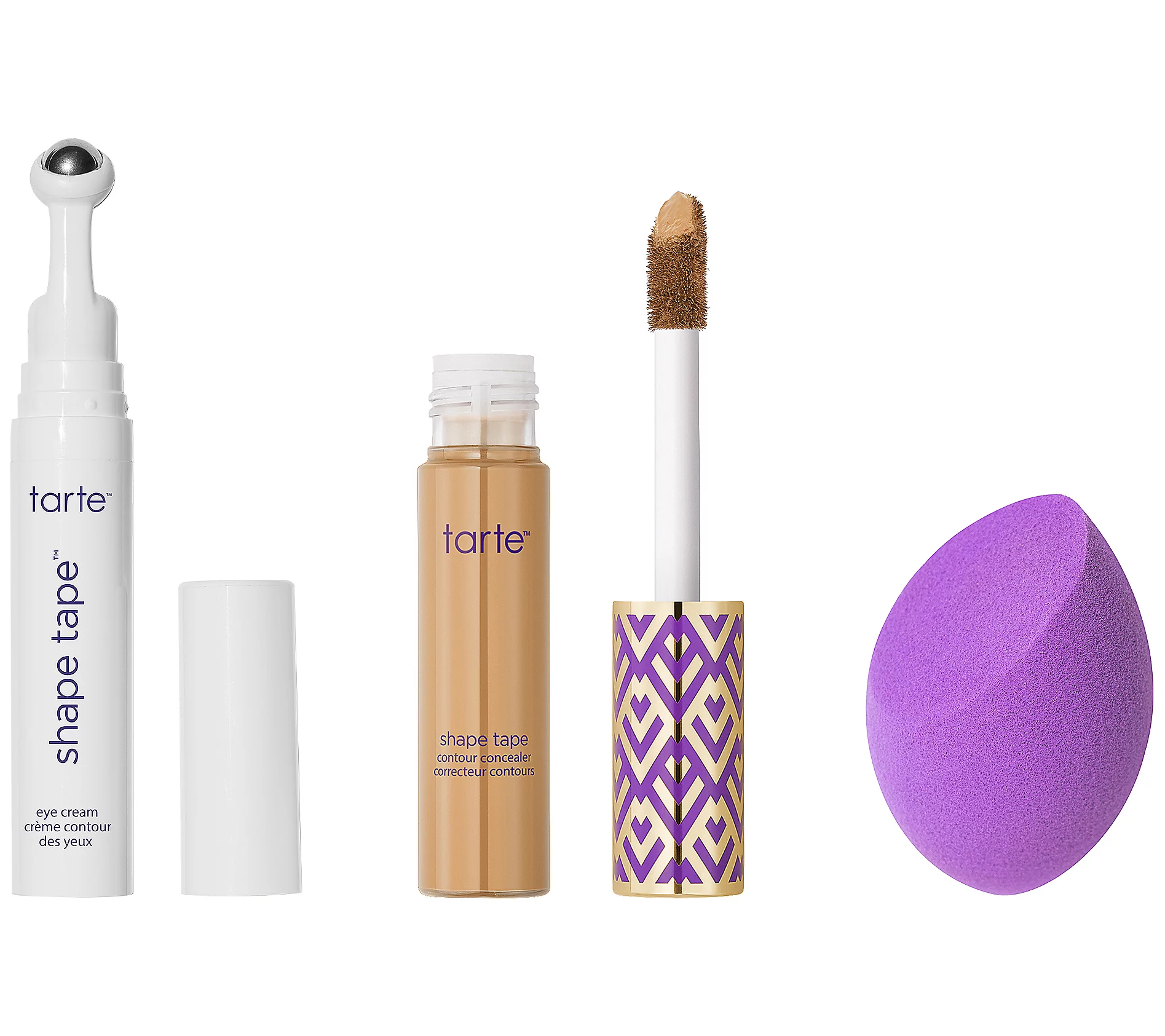 tarte Shape Tape Eye Cream, Shape Tape Concealer, and Sponge